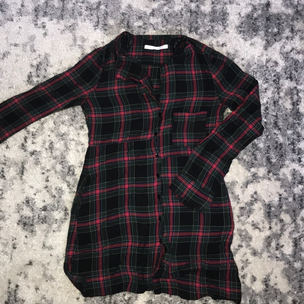 Zara Checkered Shirt Dress